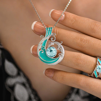 Savanna Swirl Necklace - Aquamarine
