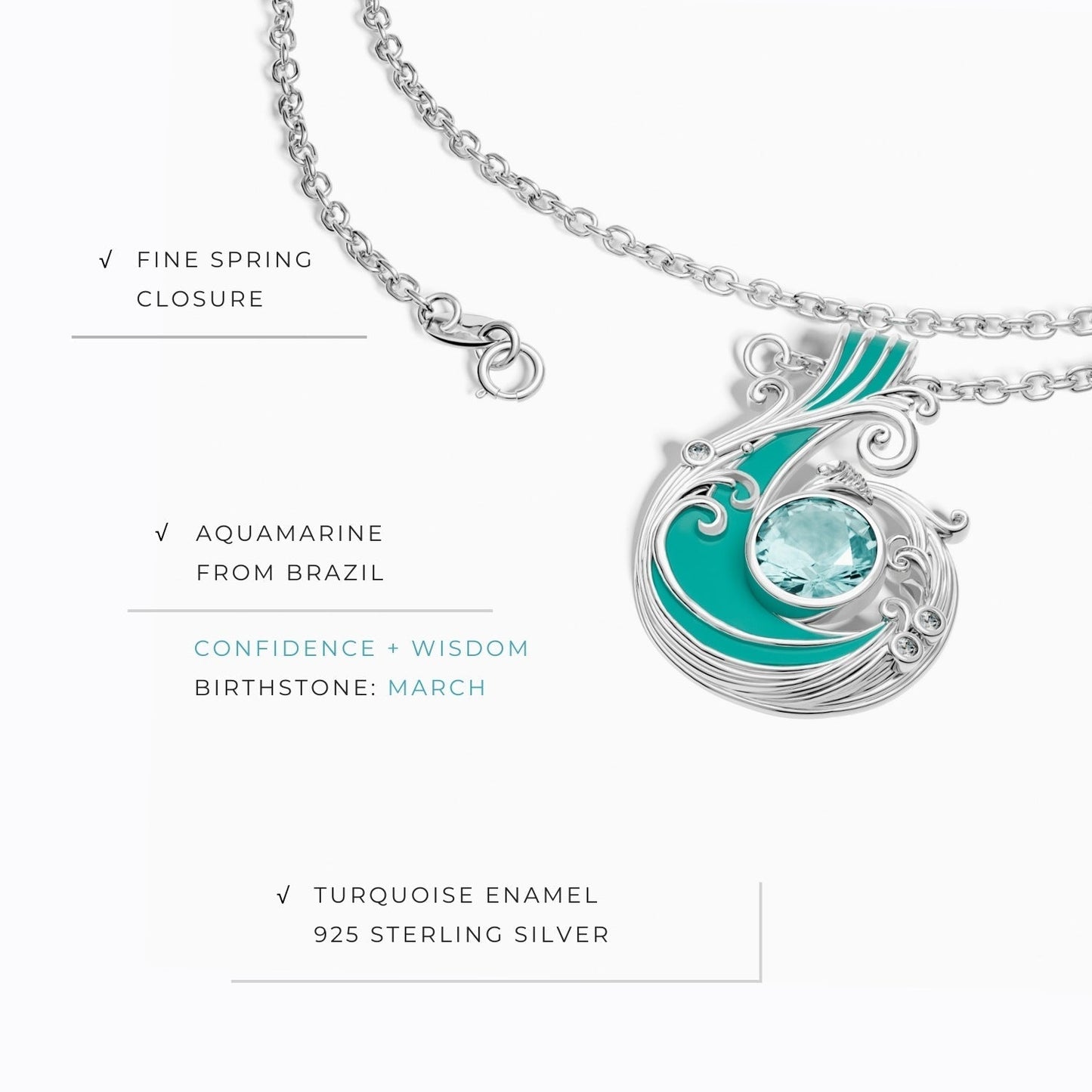 Savanna Swirl Necklace - Aquamarine