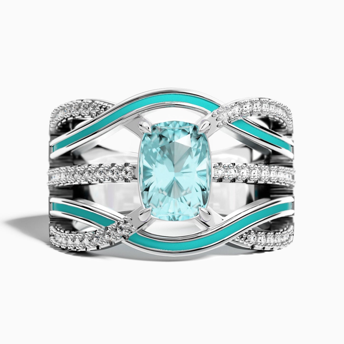 Silver Rapids Ring - Aquamarine
