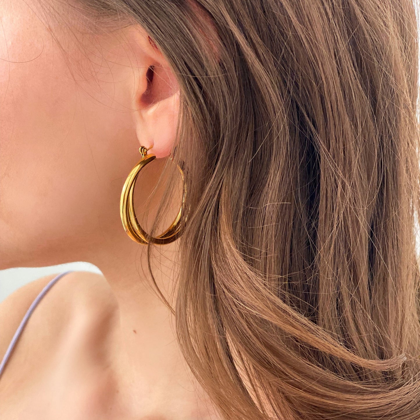 Twist Gold Hoops
