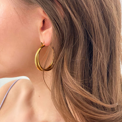 Twist Gold Hoops