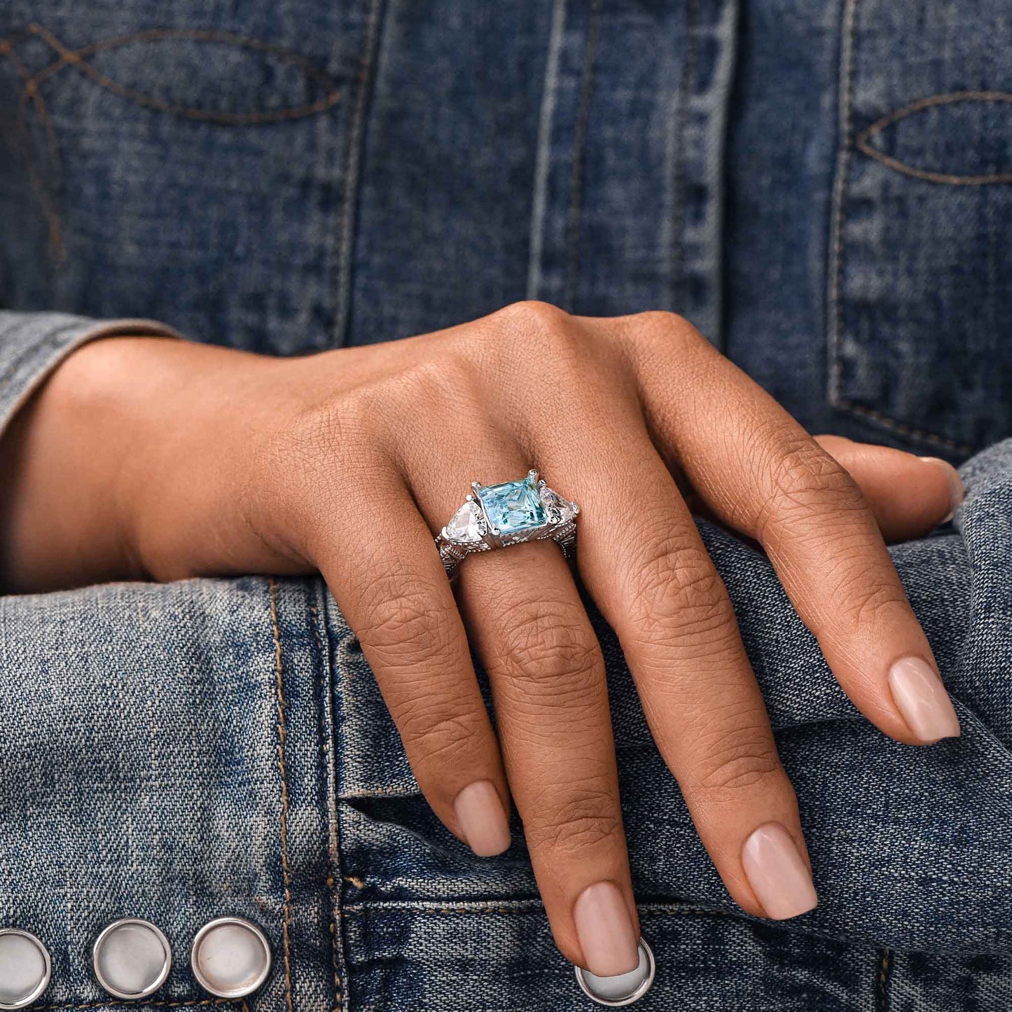 Tidal Embrace Ring - Aquamarine