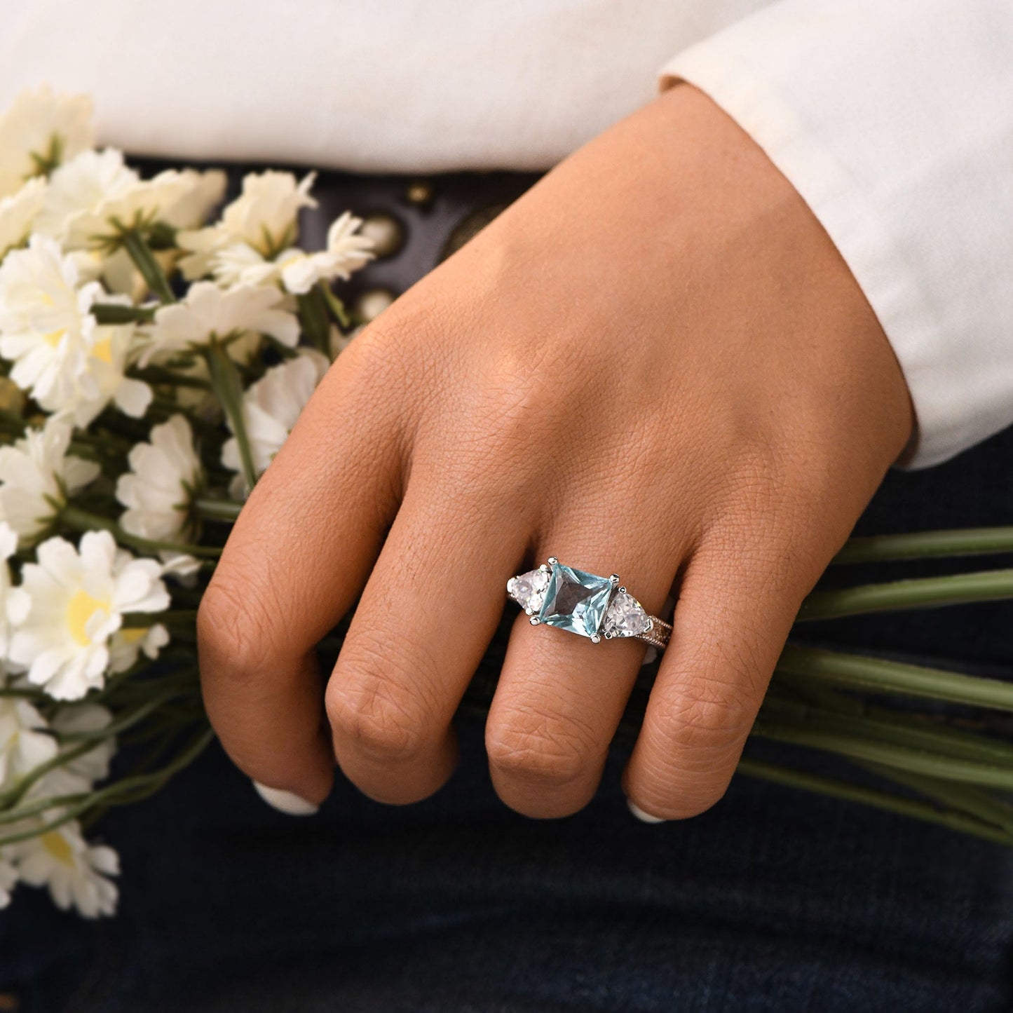 Tidal Embrace Ring - Aquamarine