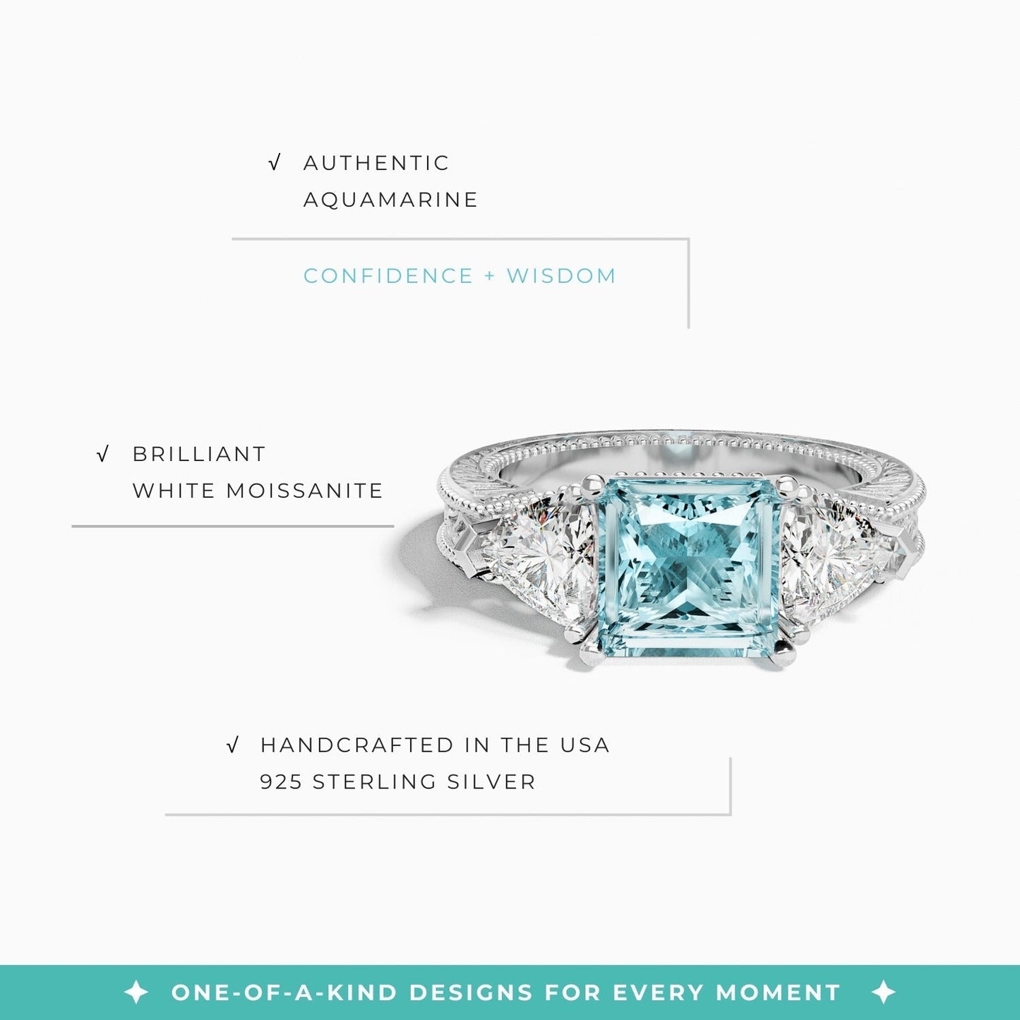 Tidal Embrace Ring - Aquamarine
