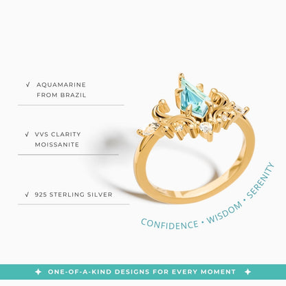 Ocean Crown Ring - Aquamarine