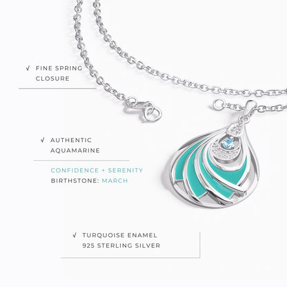 Zephyr Teardrop Necklace - Aquamarine